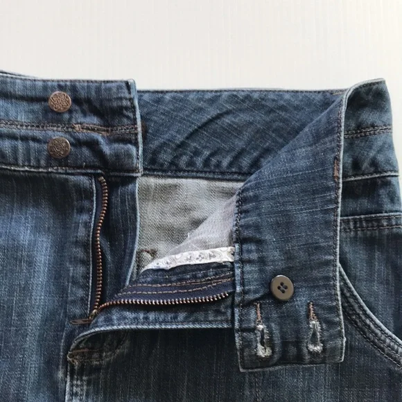 COLORADO womens 8 denim skirt 4 pockets mid blue back split front fly - Picture 10 of 16